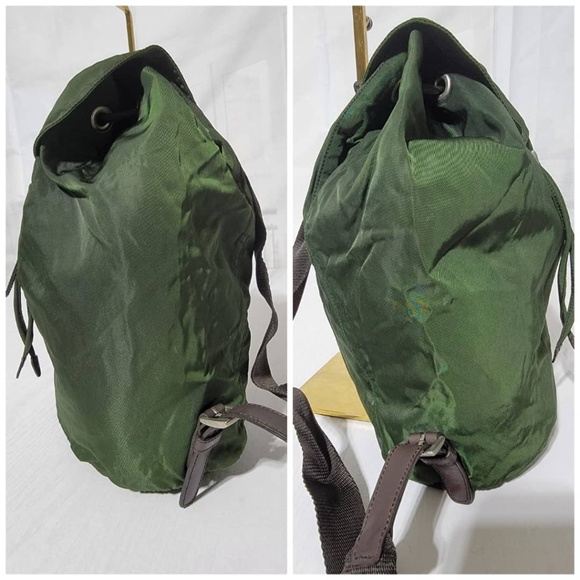 Authentic PRADA Tessuto Backpack Nylon Army Green - Picture 8 of 14
